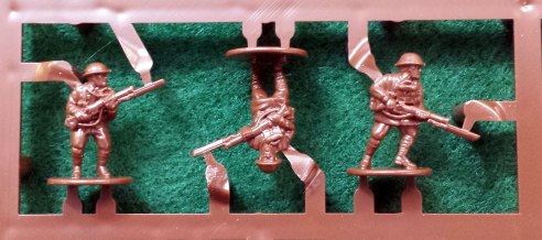 The dreaded British bayonets on the sprue. Good sprue cutters and some patience are a must, but it's not as scary as it looks.